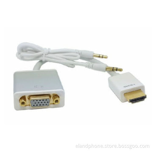 HDMI to VGA Adapter with 3.5mm Audio + Micro USB Power Port